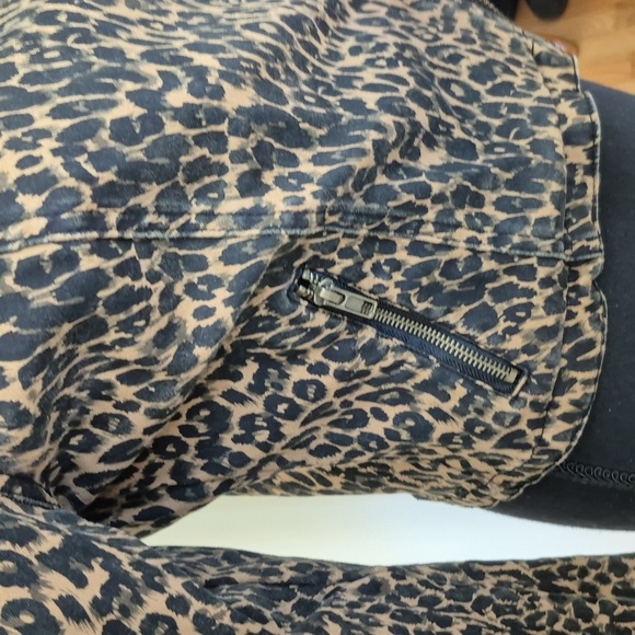 Urban Outfitters Silence Noise Leopard Moto Jacket Pockets Long Sleeve Women M - Picture 7 of 11